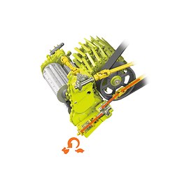 Variabler Vorsatzantrieb für ORBIS Maisgebisse und PICK UP.
Antrieb rein hydrostatisch
Individuelle oder automatische Drehzahlanpassung zur vorgewählten Schnittlänge bei geringem Kraftbedarf
 - JAGUAR 900 HRC